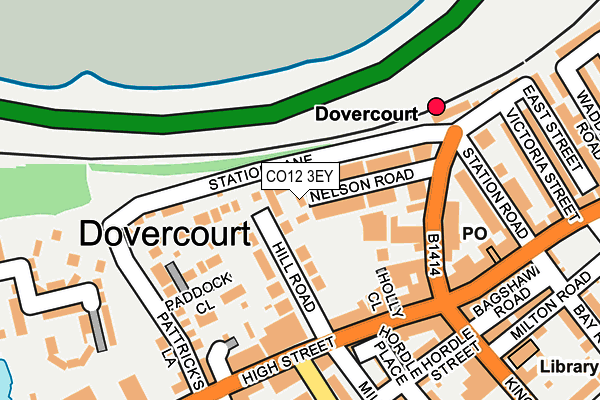 CO12 3EY map - OS OpenMap – Local (Ordnance Survey)