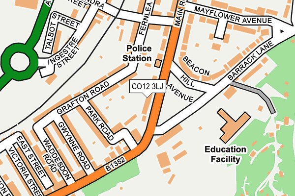 CO12 3LJ map - OS OpenMap – Local (Ordnance Survey)