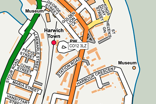 CO12 3LZ map - OS OpenMap – Local (Ordnance Survey)