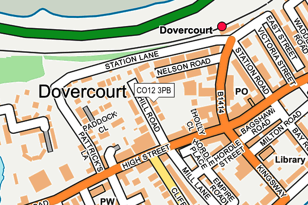 CO12 3PB map - OS OpenMap – Local (Ordnance Survey)