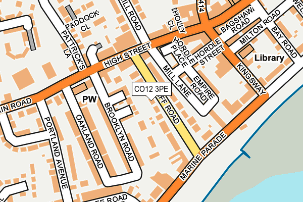 CO12 3PE map - OS OpenMap – Local (Ordnance Survey)