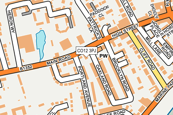 CO12 3PJ map - OS OpenMap – Local (Ordnance Survey)