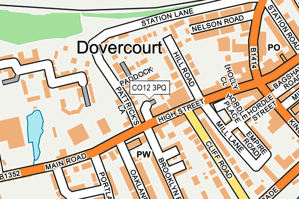 CO12 3PQ map - OS OpenMap – Local (Ordnance Survey)