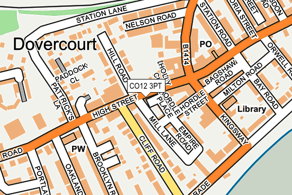 CO12 3PT map - OS OpenMap – Local (Ordnance Survey)