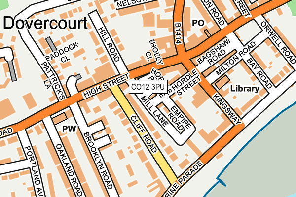 CO12 3PU map - OS OpenMap – Local (Ordnance Survey)
