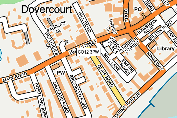 CO12 3PW map - OS OpenMap – Local (Ordnance Survey)