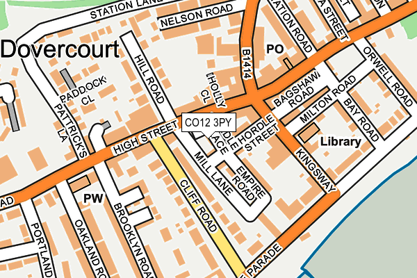 CO12 3PY map - OS OpenMap – Local (Ordnance Survey)