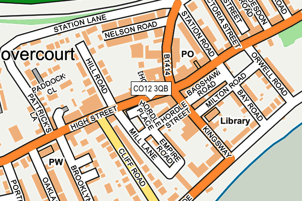 CO12 3QB map - OS OpenMap – Local (Ordnance Survey)