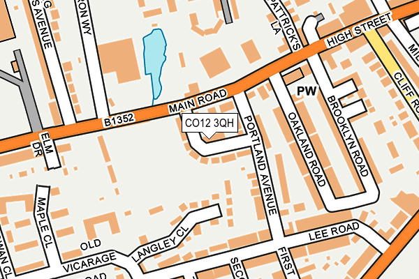 CO12 3QH map - OS OpenMap – Local (Ordnance Survey)