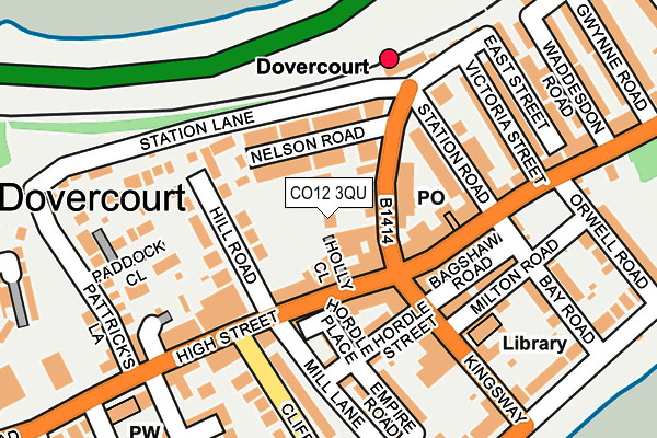 CO12 3QU map - OS OpenMap – Local (Ordnance Survey)