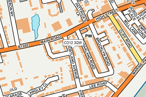 CO12 3QW map - OS OpenMap – Local (Ordnance Survey)