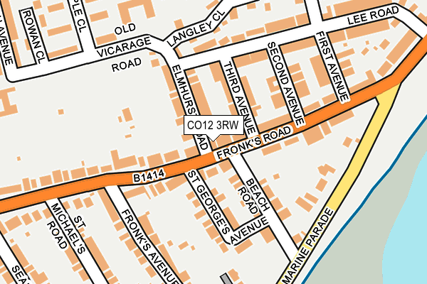 CO12 3RW map - OS OpenMap – Local (Ordnance Survey)