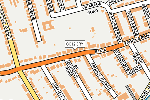 CO12 3RY map - OS OpenMap – Local (Ordnance Survey)