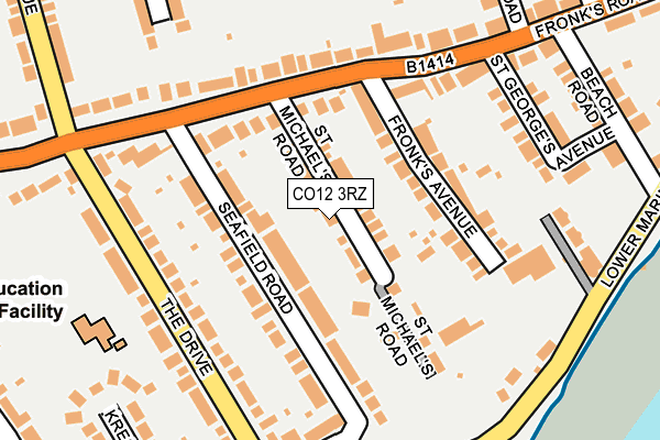 CO12 3RZ map - OS OpenMap – Local (Ordnance Survey)