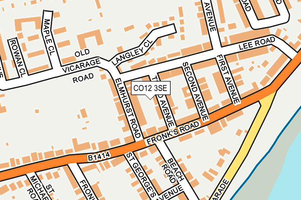 CO12 3SE map - OS OpenMap – Local (Ordnance Survey)