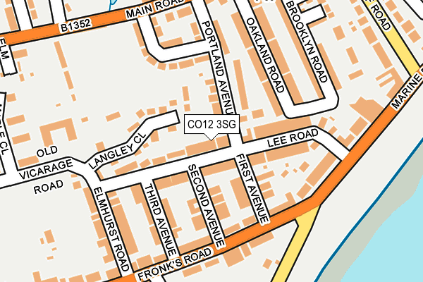 CO12 3SG map - OS OpenMap – Local (Ordnance Survey)