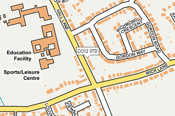 CO12 3TD map - OS OpenMap – Local (Ordnance Survey)