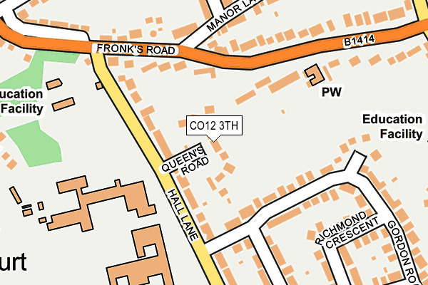 CO12 3TH map - OS OpenMap – Local (Ordnance Survey)