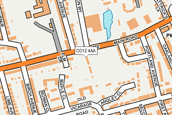 CO12 4AA map - OS OpenMap – Local (Ordnance Survey)