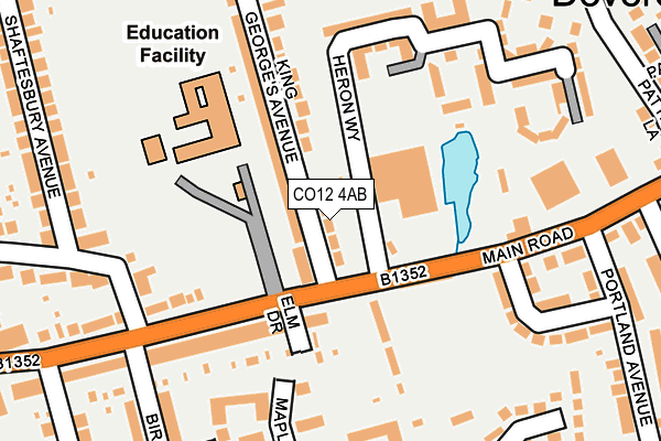 CO12 4AB map - OS OpenMap – Local (Ordnance Survey)