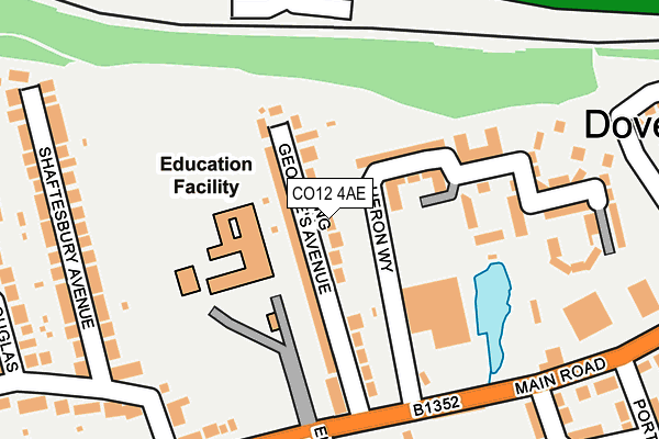 CO12 4AE map - OS OpenMap – Local (Ordnance Survey)