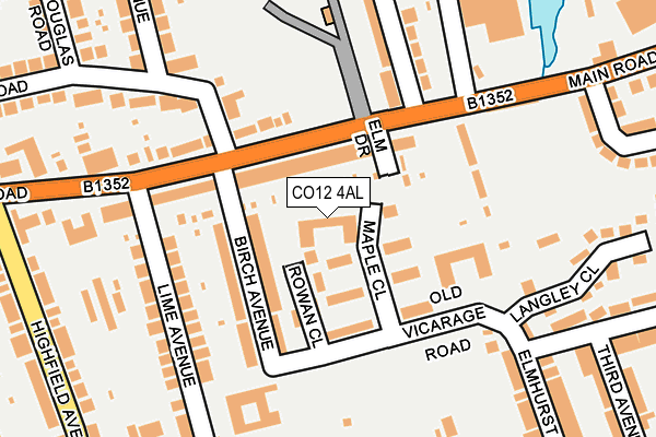 CO12 4AL map - OS OpenMap – Local (Ordnance Survey)