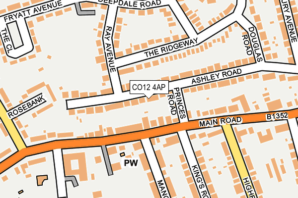 CO12 4AP map - OS OpenMap – Local (Ordnance Survey)