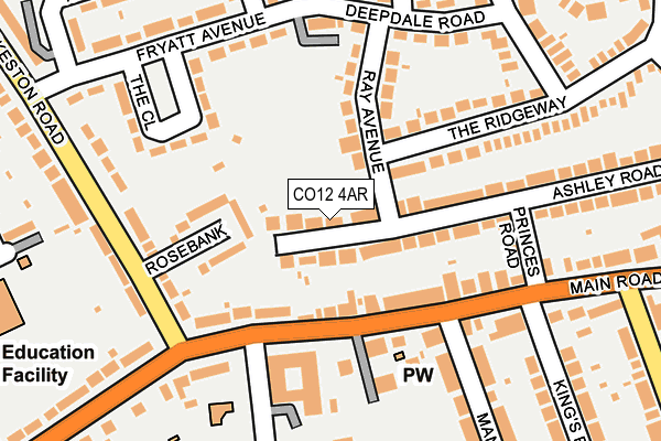 CO12 4AR map - OS OpenMap – Local (Ordnance Survey)