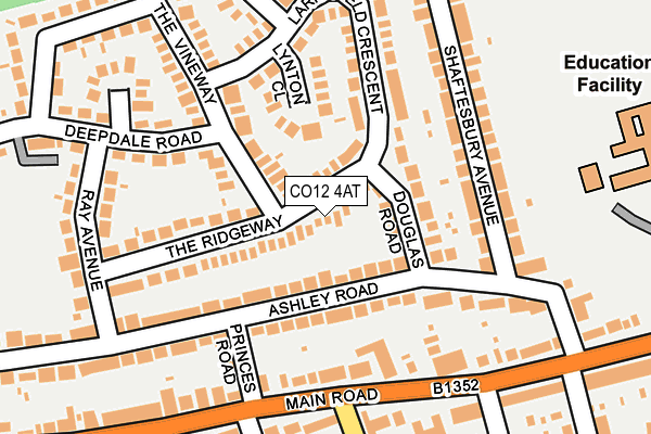 CO12 4AT map - OS OpenMap – Local (Ordnance Survey)