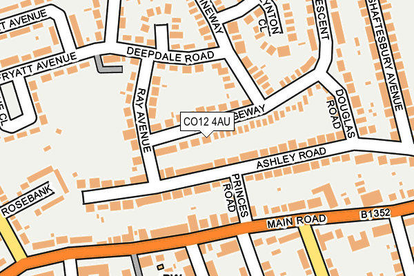 CO12 4AU map - OS OpenMap – Local (Ordnance Survey)