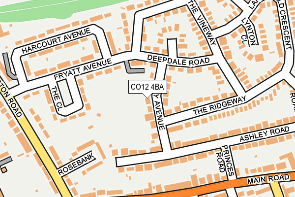 CO12 4BA map - OS OpenMap – Local (Ordnance Survey)