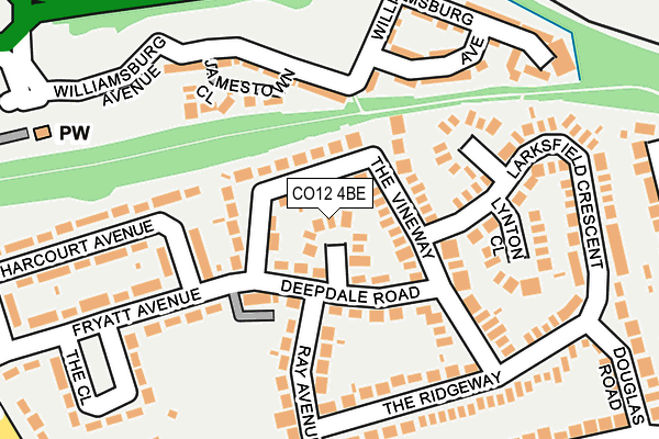 CO12 4BE map - OS OpenMap – Local (Ordnance Survey)