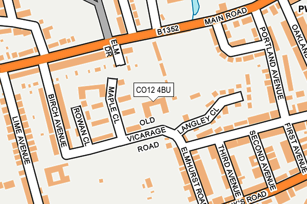 CO12 4BU map - OS OpenMap – Local (Ordnance Survey)