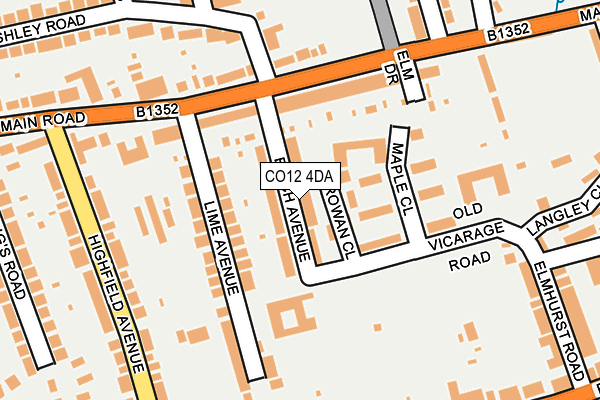 CO12 4DA map - OS OpenMap – Local (Ordnance Survey)