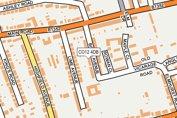 CO12 4DB map - OS OpenMap – Local (Ordnance Survey)