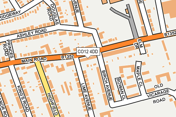 CO12 4DD map - OS OpenMap – Local (Ordnance Survey)