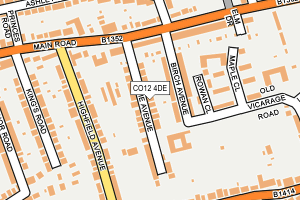 CO12 4DE map - OS OpenMap – Local (Ordnance Survey)