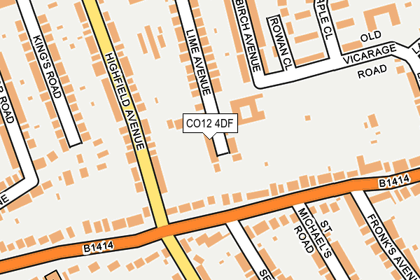 CO12 4DF map - OS OpenMap – Local (Ordnance Survey)