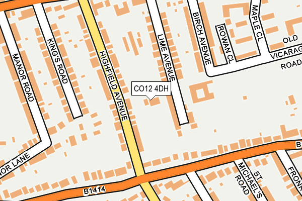 CO12 4DH map - OS OpenMap – Local (Ordnance Survey)