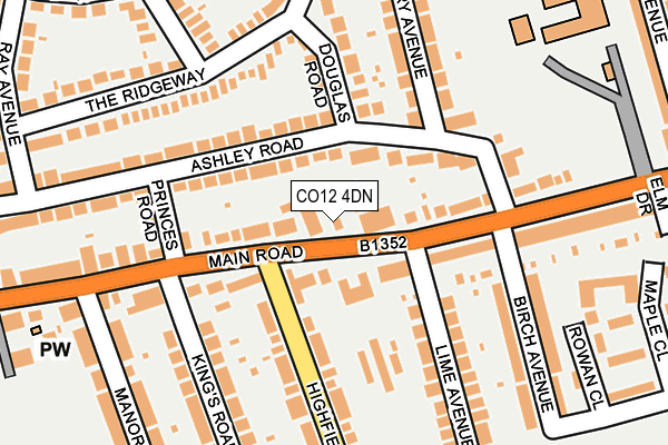 CO12 4DN map - OS OpenMap – Local (Ordnance Survey)