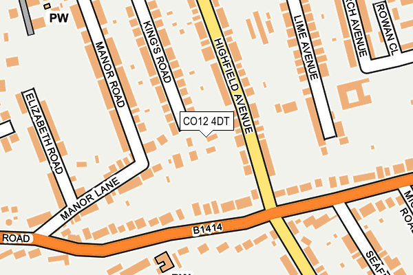 CO12 4DT map - OS OpenMap – Local (Ordnance Survey)