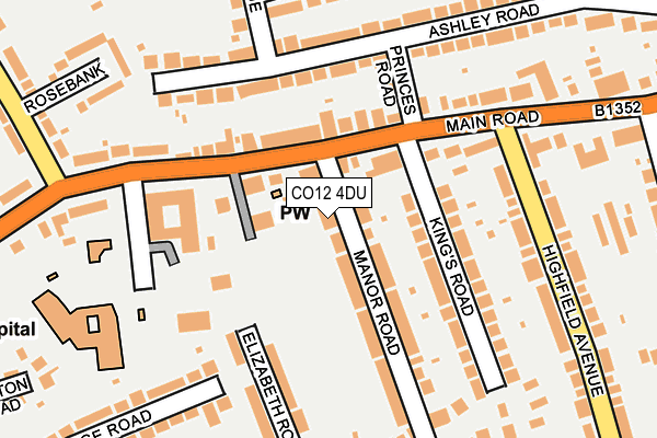CO12 4DU map - OS OpenMap – Local (Ordnance Survey)