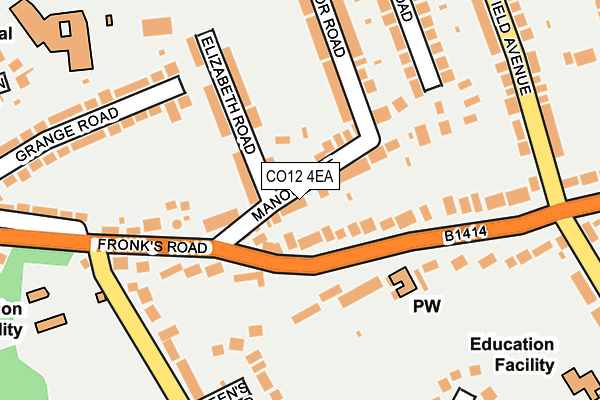 CO12 4EA map - OS OpenMap – Local (Ordnance Survey)