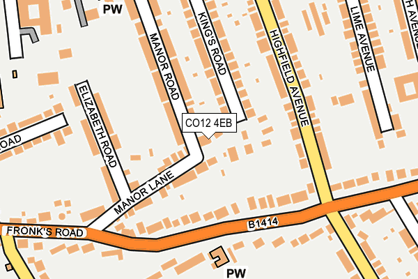 CO12 4EB map - OS OpenMap – Local (Ordnance Survey)