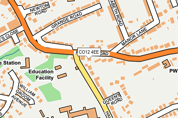 CO12 4EE map - OS OpenMap – Local (Ordnance Survey)