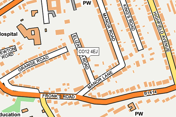 CO12 4EJ map - OS OpenMap – Local (Ordnance Survey)