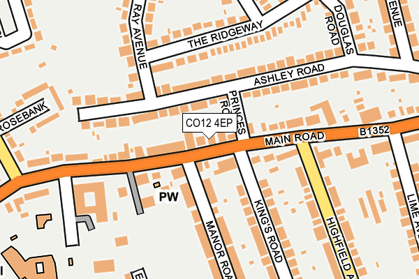 CO12 4EP map - OS OpenMap – Local (Ordnance Survey)