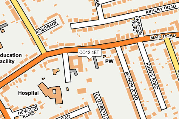 CO12 4ET map - OS OpenMap – Local (Ordnance Survey)