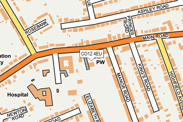 CO12 4EU map - OS OpenMap – Local (Ordnance Survey)
