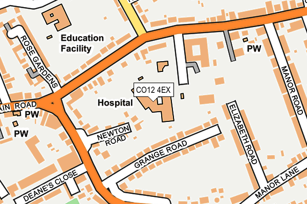 CO12 4EX map - OS OpenMap – Local (Ordnance Survey)